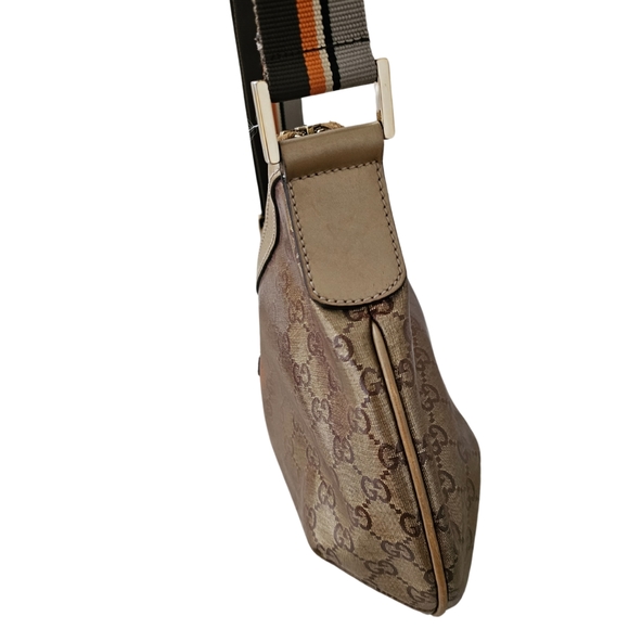 GUCCI GG CRYSTAL SHERRY LINE SHOULDER BAG GOLD BROWN ORANGE! - Picture 7 of 7